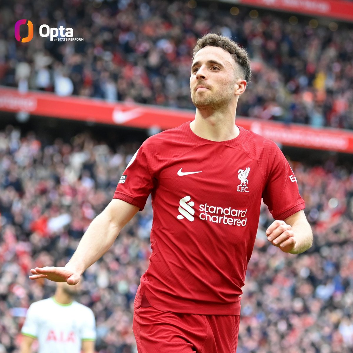 OptaJoe's tweet photo. 99 - There were just 99 seconds between Richarlison equalising for Spurs and Diogo Jota scoring the winning goal to make it 4-3 to Liverpool. Brief. https://t.co/CSVQj3TfYv
