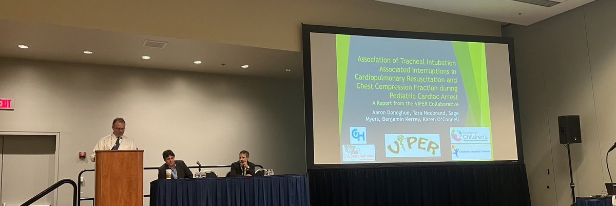 PEMatCHOP's tweet image. @PEMatCHOP at @PASMeeting 

In addition to earning high praise for the coolest study acronym ever - VIPER - Dr. Aaron Donoghue garnered the crowd’s attention as he spoke about pauses in chest compressions during intubation. 

#PAS2023