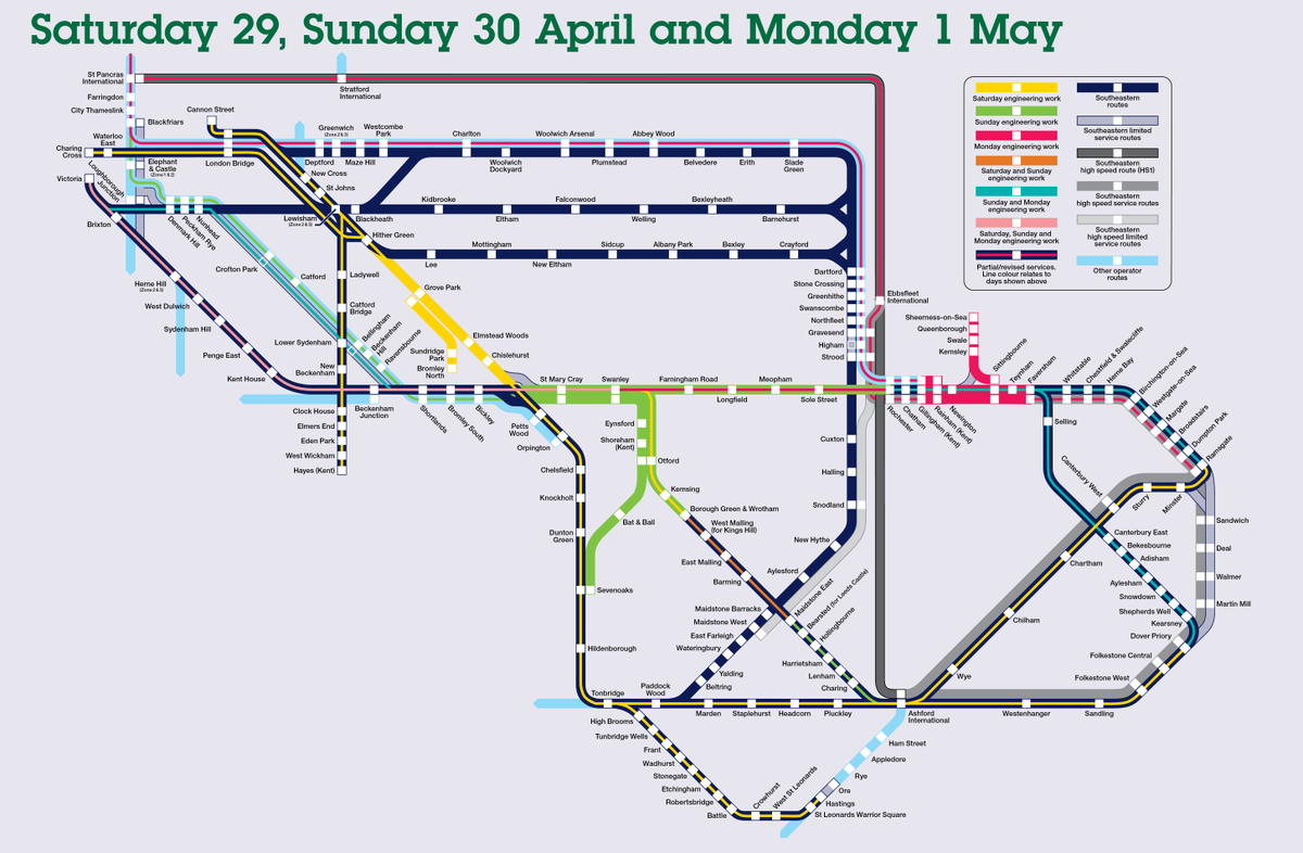 Southeastern on Twitter "🚧Engineering Work 30th April 🚌Buses replace