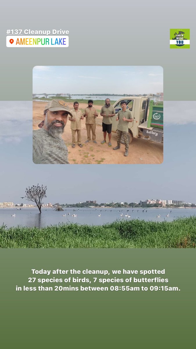 ENYImpacts's tweet photo. Less is more.

Recorded 34 Species in 20mins.

#137 at Ameenpur Lake
#64 at Saddal Cheruvu
#22 at Nallagandla Lake

Looking forward for the restoration by @Urbanrisegroup &amp; conserve the biodiversity of our beautiful Ameenpur Lake.

@TSBiodiversity @bsi_moefcc @KTRBRS @AmeenpurM https://t.co/FjokDfwbcr