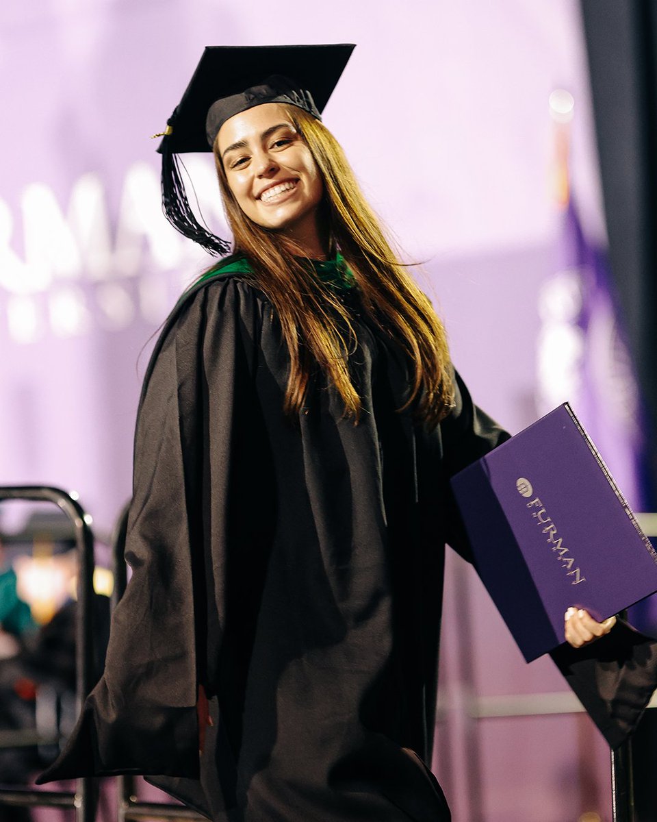 FurmanU's tweet photo. Hey #FU2023, commencement is less than one week away! Make sure to use #FurmanGrad in all of your cap and gown photos so that we can share them on the big screen on Saturday 🎓 https://t.co/f42GrSyBFy