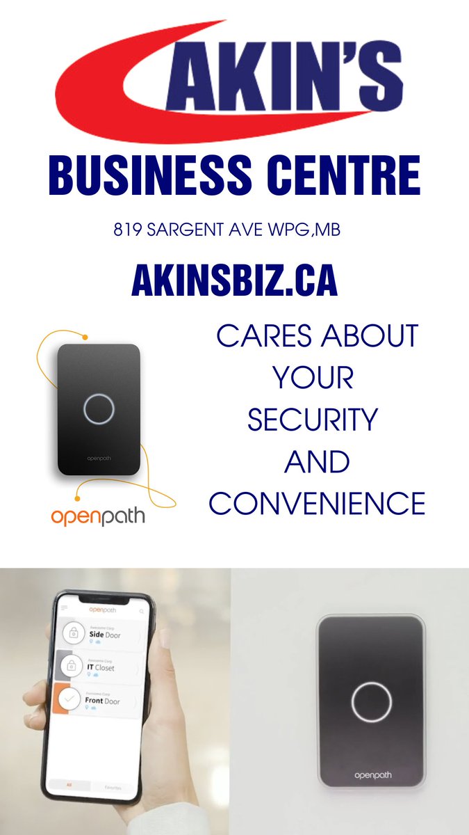 AkinsBizCtrewpg's tweet image. Akin&apos;s Winnipeg&apos;s Mentor Inspired Business Centre  is dedicated to providing quality space for its members with customizable, controlled entrances #openpath #keylessentry #winnipegsbusiness