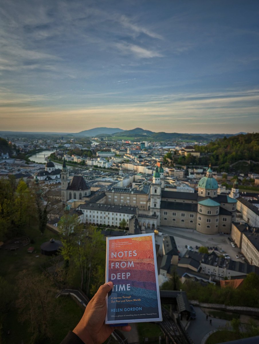 Relaxing on one of the most favorite corners of the world and spending time with one of the most amazing geological books (by <a href="/helenlpgordon/">Helen Gordon (@helenlpgordon.bsky.social)</a>) after a busy #EGU23 schedule.
#salzburg 
#Geology everywhere!