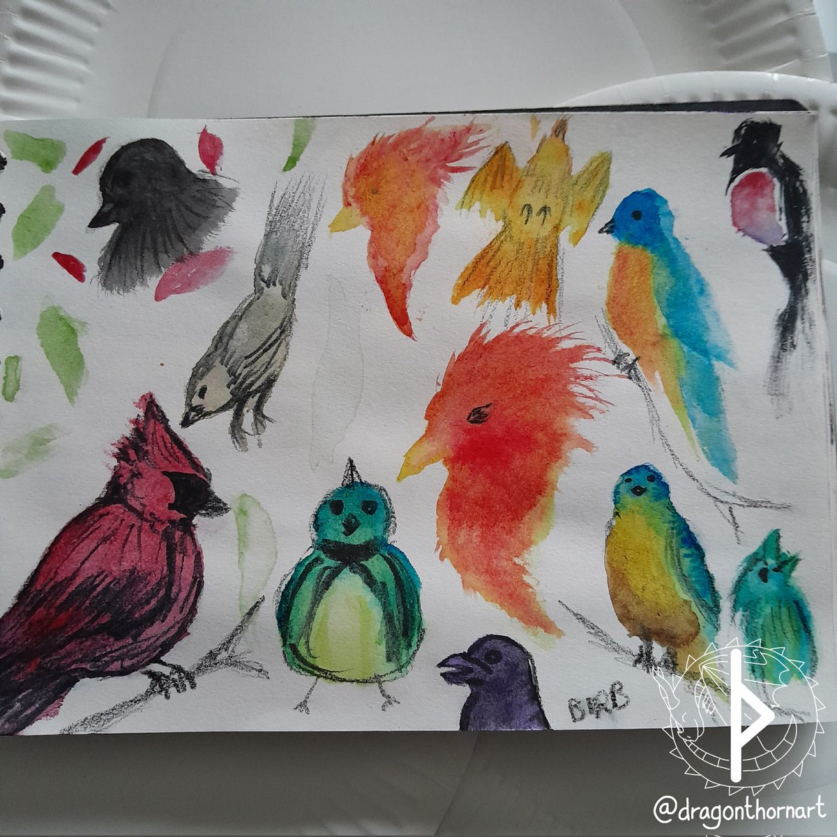 dragonthornart's tweet photo. Some watercolour birds from a zoom session. 

I especially love the bottom left and top right.

#watercolour #watercolourart #watercolourpainting #watercolouranimals #watercolourbirds #watercolor #watercolorart #watercolorpainting #watercoloranimals #traditionalart https://t.co/OBYHqnNv0S