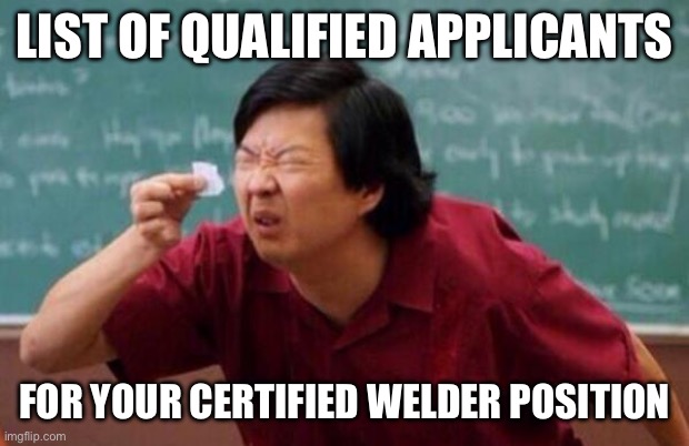 The struggle is real 😮 Challenge: There is a shortage of welders Solution: Support your welders with collaborative robots to weld the parts they do not want to weld. Learn more: urrobots.com/hXu #welding #laborshortage #automation