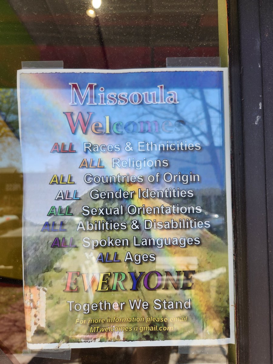 missouladems's tweet photo. A few signs from businesses in downtown #Missoula this morning.
#LetHerSpeak https://t.co/MR5mBhnKEf