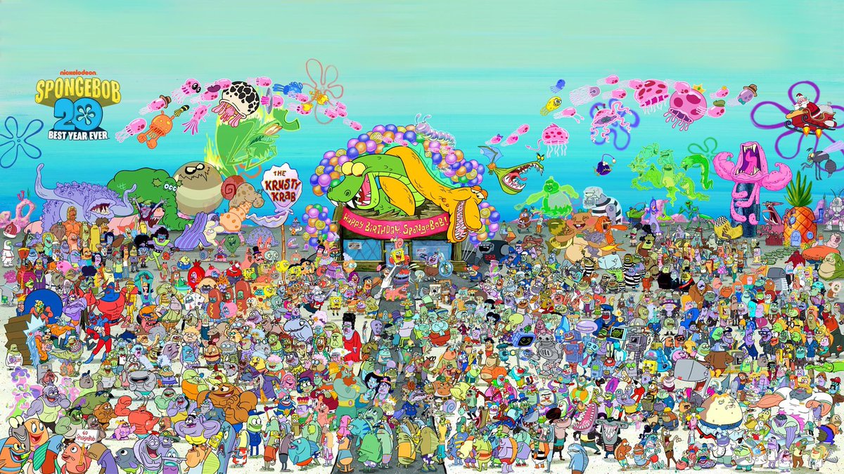 HabisNontonFilm's tweet photo. Hari ini, 24 tahun lalu, 1 Mei 1999, episode perdana SpongeBob SquarePants tayang. Tepat di Hari Buruh Internasional atau May Day/Labour Day.

Dari 760 karakter siapa yg jadi favoritmu? https://t.co/KSD8d2l3H1