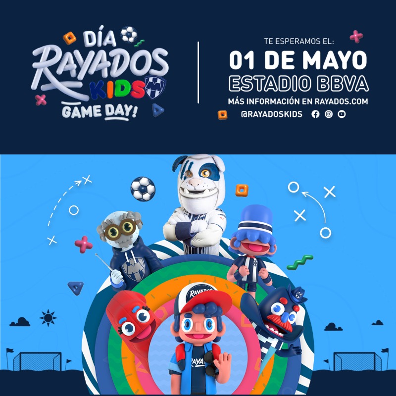¡Afición!🗣️¿Van a ir al #DíaRayadosKids de este 1 de mayo?👀

¡Recuerden que sus boletos también incluyen el partido de <a href="/Rayadas/">Rayadas</a> ante América Femenil!💙⚽

¡Además de qué estarán @LosChicharrines!🤩👏🏼