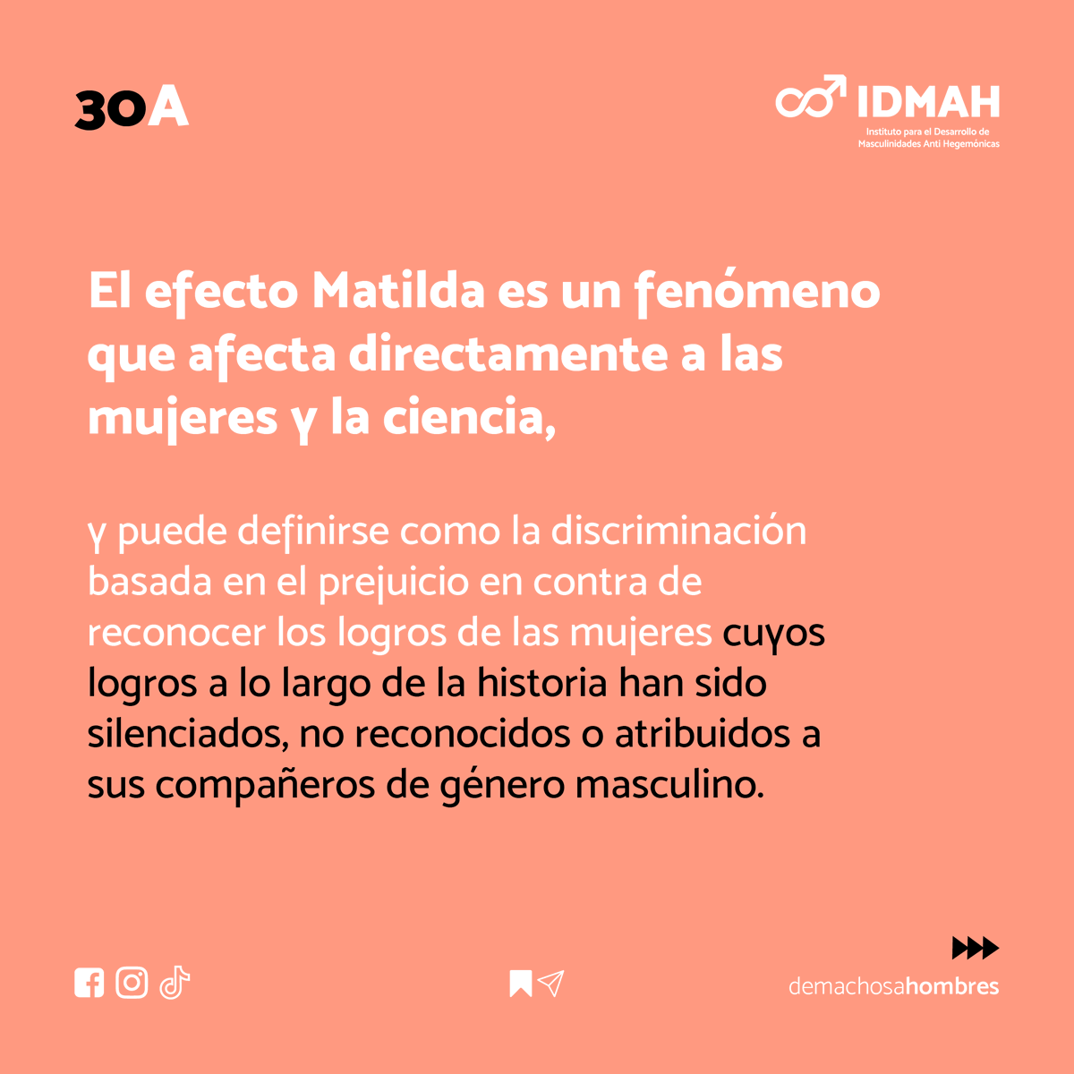 machosahombres's tweet photo. El efecto Matilda es un fenómeno que afecta directamente a las mujeres y la ciencia, y puede definirse como la discriminación basada en el prejuicio en contra de reconocer los logros de las mujeres cuyos logros a lo largo de la historia han sido silenciados. https://t.co/sjtwxpu9wM