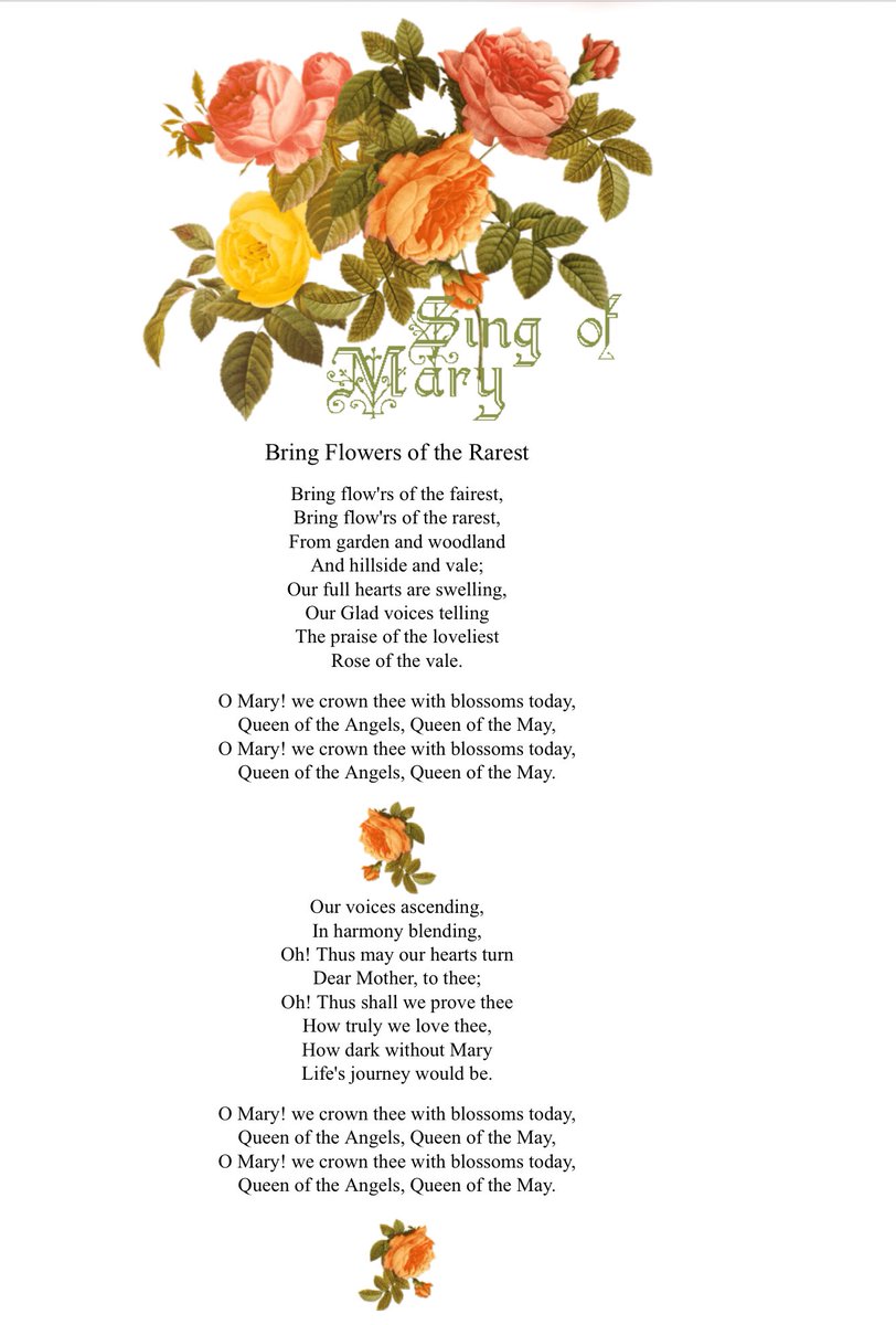 For the Month of May in Honour of Our Lady! #faith #May #hymn