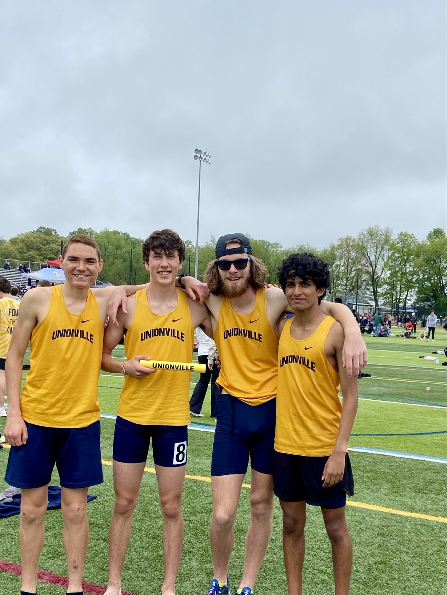 Great for the U-ville Invite and the 50+ schools attending the meet!  3 winners for the home team on the day! The girls 4x400 won the last event on the women's side.  Girls 4x8 - won the event, set a meet record and earned a district qualifier.  Boys 4x8 also won and had a DQ'er.