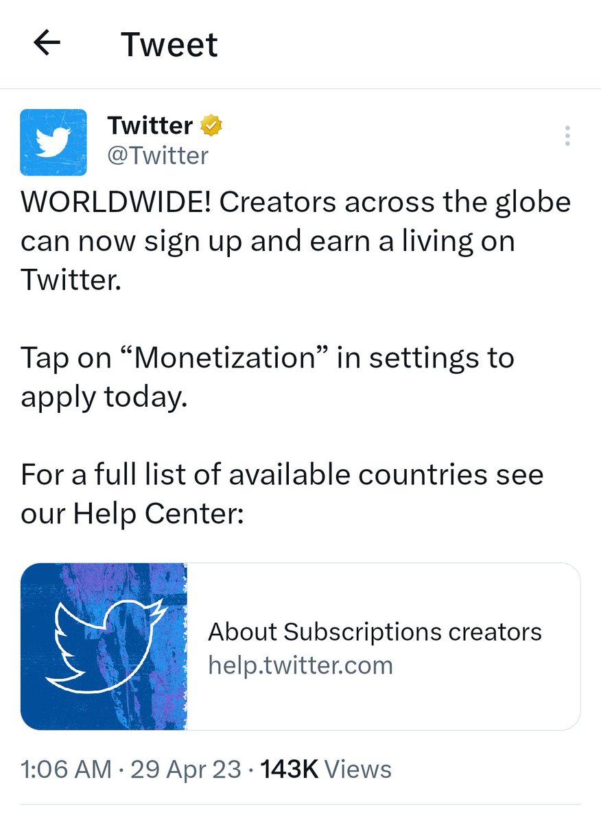 Techinfoeditor's tweet photo. #Twitter subscription service is now available for Creators across globe to apply.
Eligibility criteria
✓18 years/+
✓Min 500 followers
✓Active in past 30 days
✓Accepted Subscriptions participants must maintain min 25 Tweets/30 days.
#TwitterSubscription
#exposed
@Twitter https://t.co/mhr7lcjjaK
