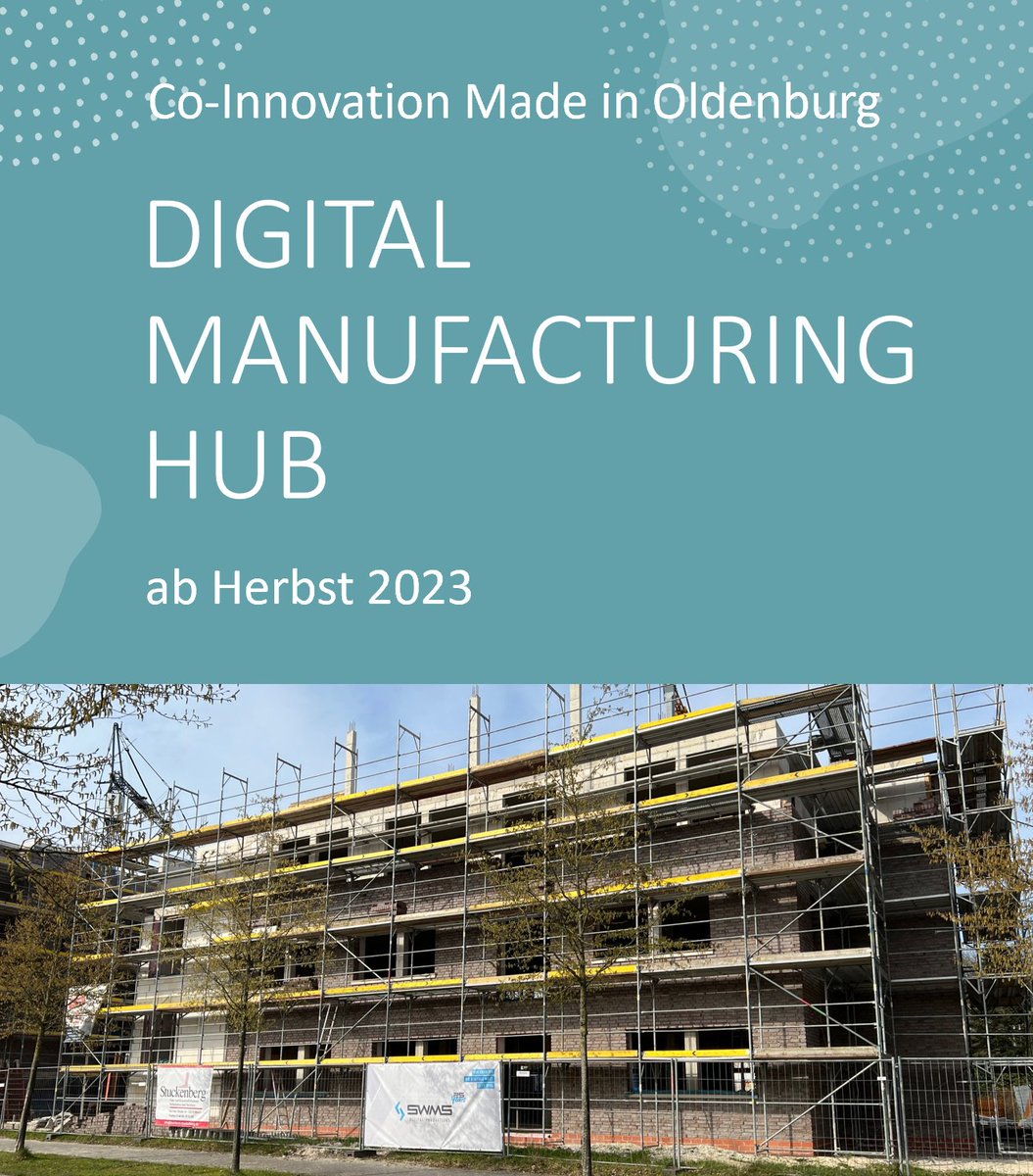SWMSGmbH's tweet photo. Co-Innovation Made in Oldenburg

Der #Digital #Manufacturing Hub im neuen Technologiepark Oldenburg. Ein Ort, in dem sich #Industrie-Unternehmen, Nachwuchs-Talente, Wissenschaft und Forschung zu einer agilen und transparenten Zusammenarbeit verbinden. https://t.co/990LUp04oN