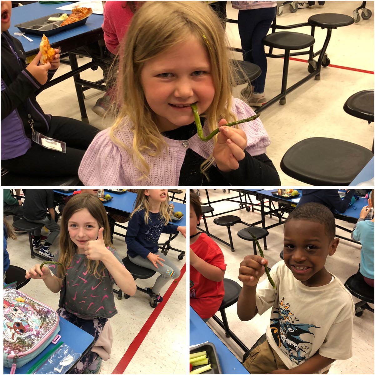 KenstonCafe's tweet photo. Another successful Try-Day Friday at @KenstonTES 😋 Today we sampled Asparagus, roasted and tossed in garlic oil! Students loved it! 👍🏼 Keep an eye out next year, you just might see asparagus on the menu 👀
#BomberFuel https://t.co/39V6U08s4y