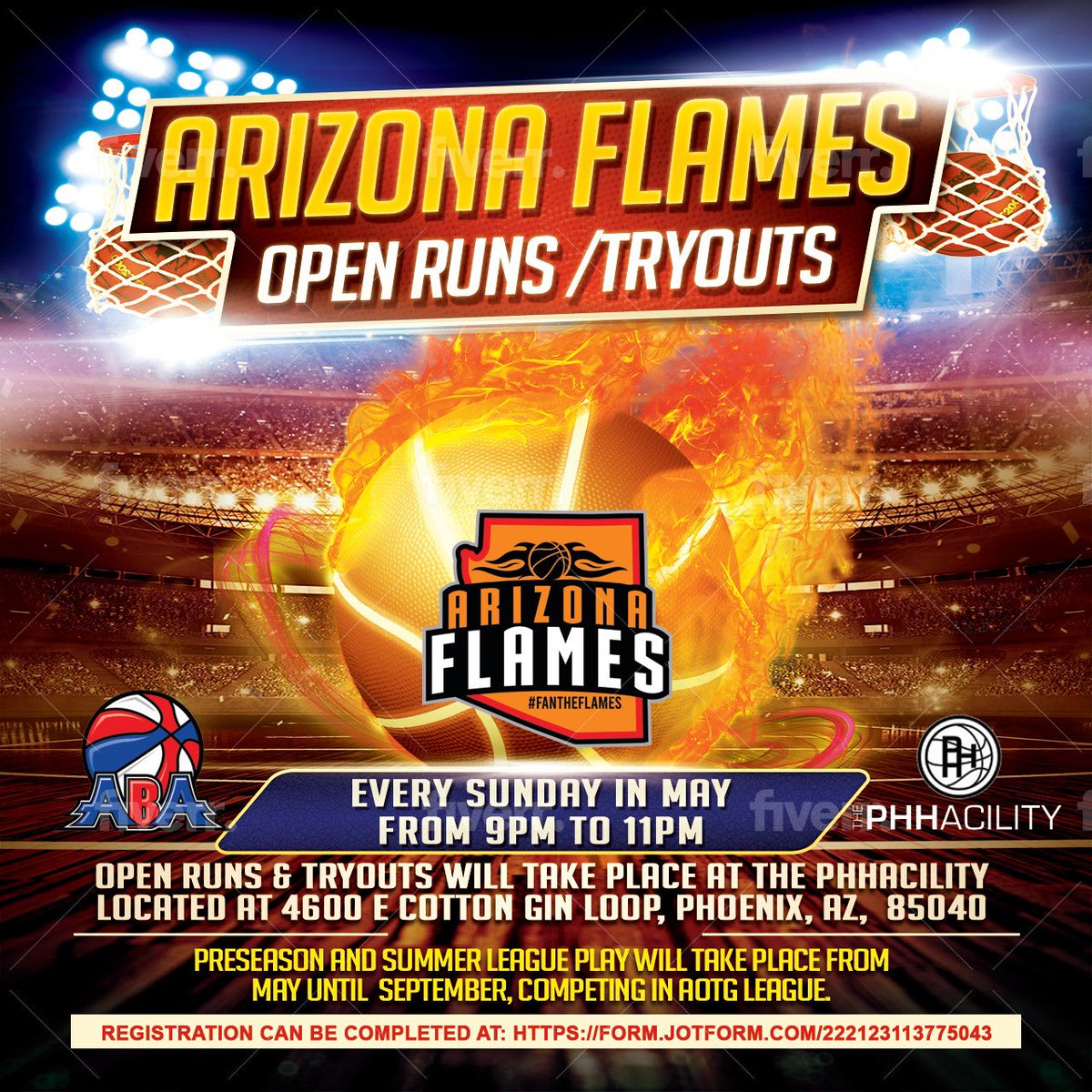 ArizonaFlames's tweet photo. Open Runs with The Arizona Flames Basketball Program EVERY SUNDAY @ThePHHacility  9pm to 11pm….
“Just Come Hoop” let everything else just happen! https://t.co/PdisRTEhZG
