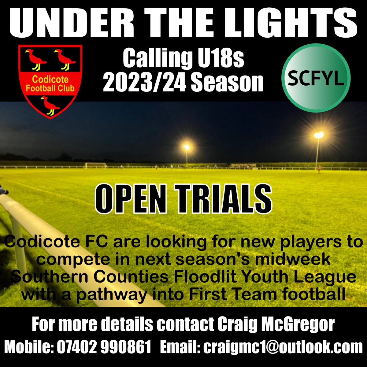 CodicoteFCu18's tweet photo. 🚨 Calling U18s for the 2023/24 season 🚨 Codicote FC are looking for new players to compete in the #SCFYL 
Please get in touch if you are looking for a new challenge and want to take your game to the next level ⬆️ @FC_Codicote https://t.co/8221tHorOF