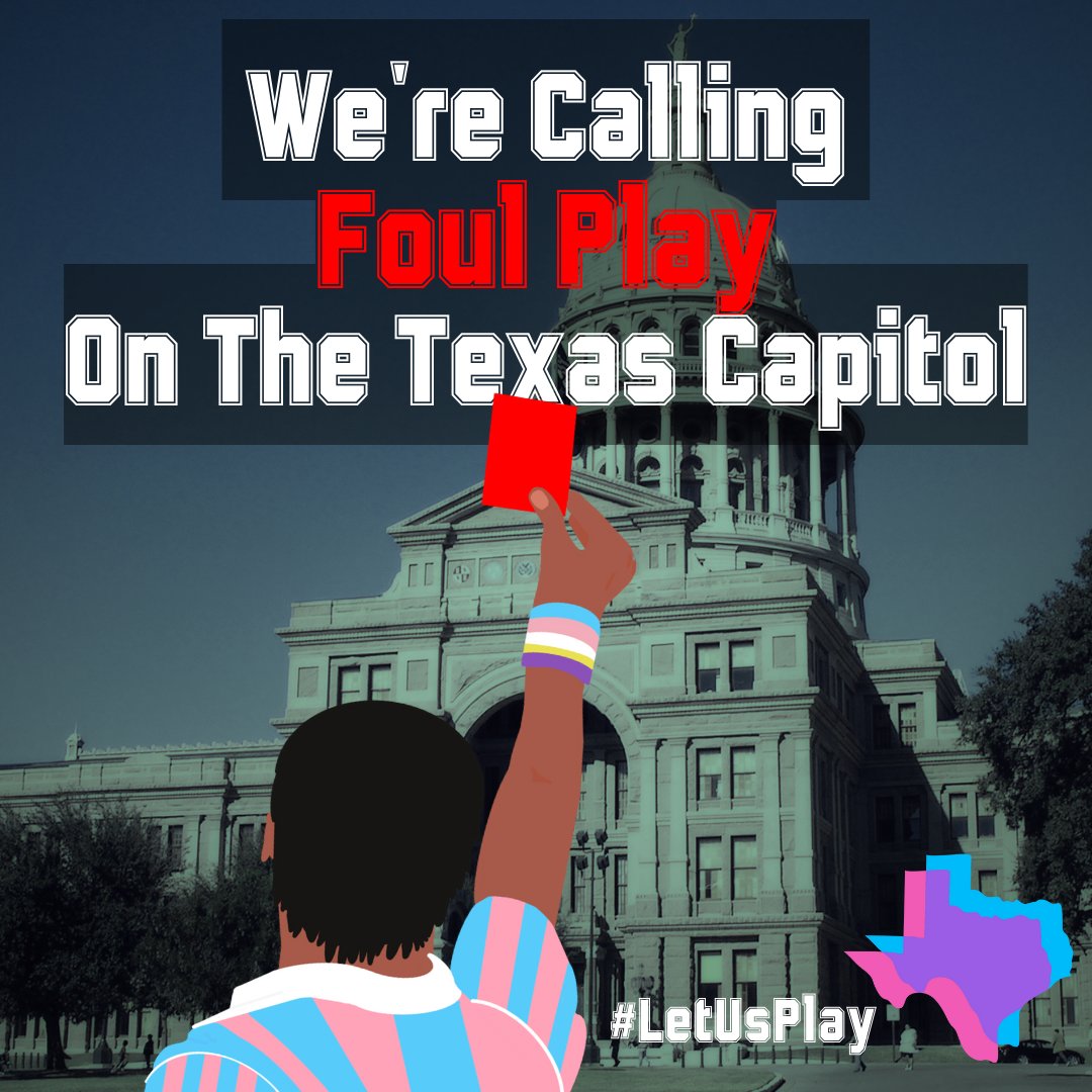 TransTexas's tweet photo. Texas legislators are playing dirty and targeting trans athletes.We’re calling out their blatant transphobic discrimination. We’ve had enough!
SB 15 seeks to expand an already existing trans student athlete ban in Texas.
#letusplay #transtexas #transrights #transtexansfightback https://t.co/9q3VDb6awE