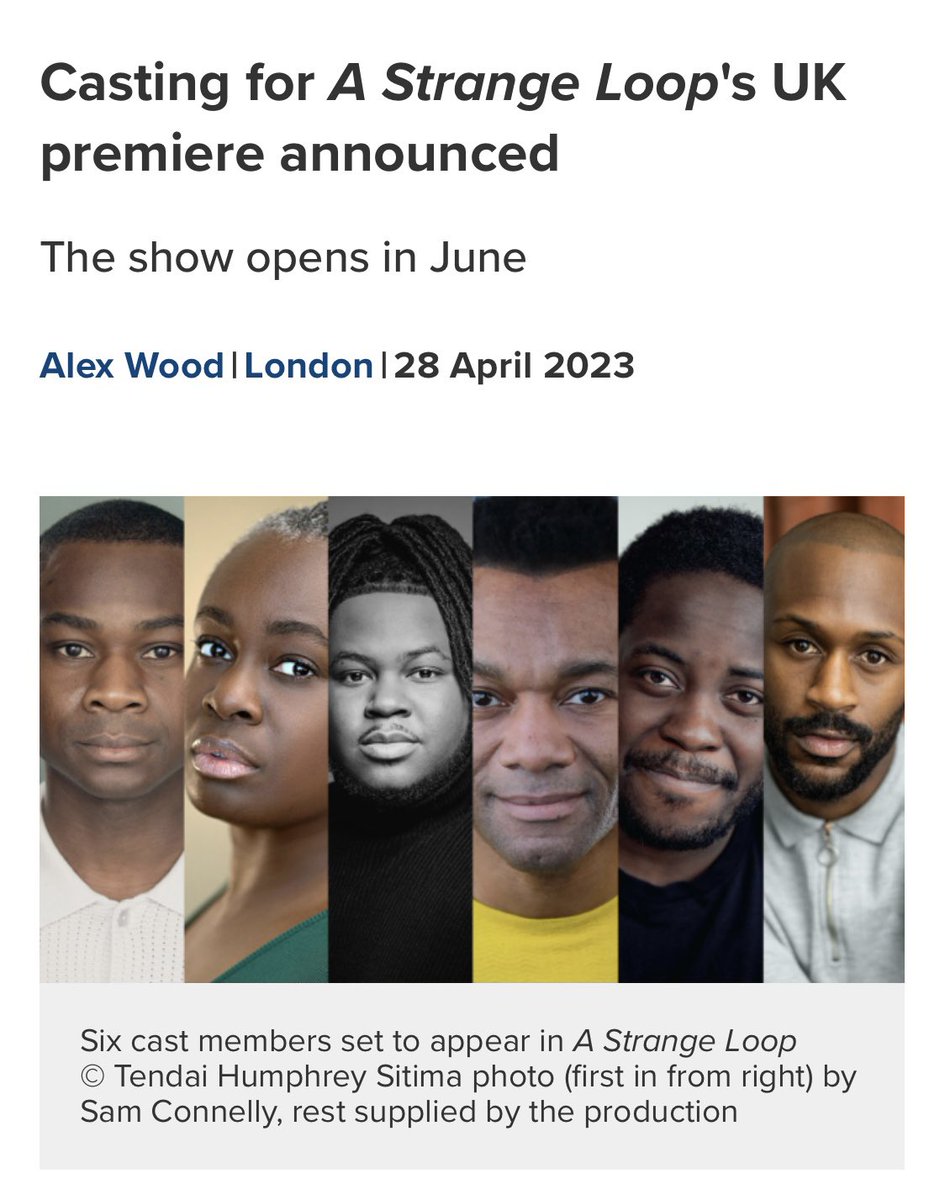 A Strange Loop, the critically acclaimed Pulitzer Prize-winning musical, is set to make its West End debut this summer at the Barbican Theatre.

The show's cast has just been announced including NR’s EDDIE ELLIOTT (@Eddielliott)!