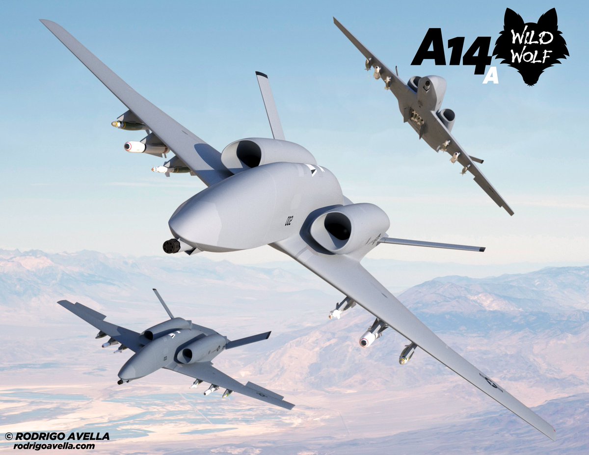 rodrigoavella's tweet photo. A14-A Wild Wolf - Manned version and drone.
https://t.co/wVwLpBMhZ4
#A10 #AX #warthog #thunderbolt #attackaircraft #airsupport #fx #faxx #ngad #conceptaircraft #usa #airforce #usaf #navy #fighter #fighterjet #jet #jetfighter #stealth #concept #sixthgeneration #uav #ucav #drone https://t.co/TfeLzfbYFu