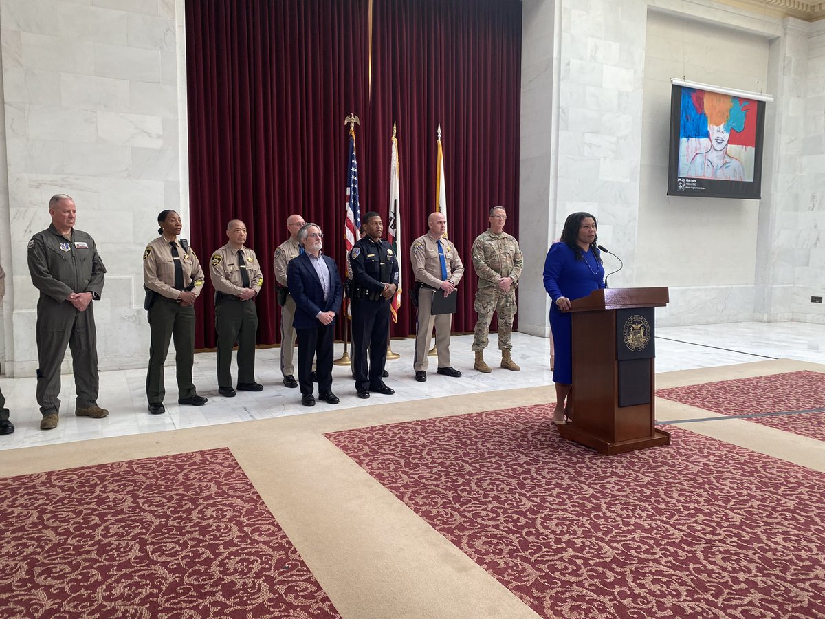 ANDRESBRENDERTV's tweet photo. Ante la crisis del fentanilo en San Francisco, la alcaldesa @LondonBreed ofrece detalles sobre el despliegue de la guardia nacional y CHP en las calles de la ciudad para detener a los traficantes. @Telemundo48 https://t.co/G97XthCx4m