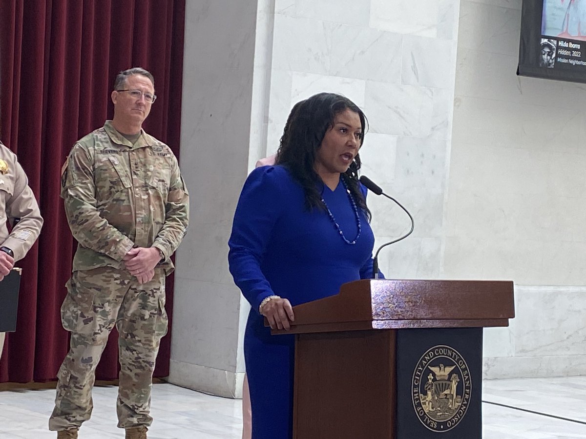 ANDRESBRENDERTV's tweet photo. Ante la crisis del fentanilo en San Francisco, la alcaldesa @LondonBreed ofrece detalles sobre el despliegue de la guardia nacional y CHP en las calles de la ciudad para detener a los traficantes. @Telemundo48 https://t.co/G97XthCx4m