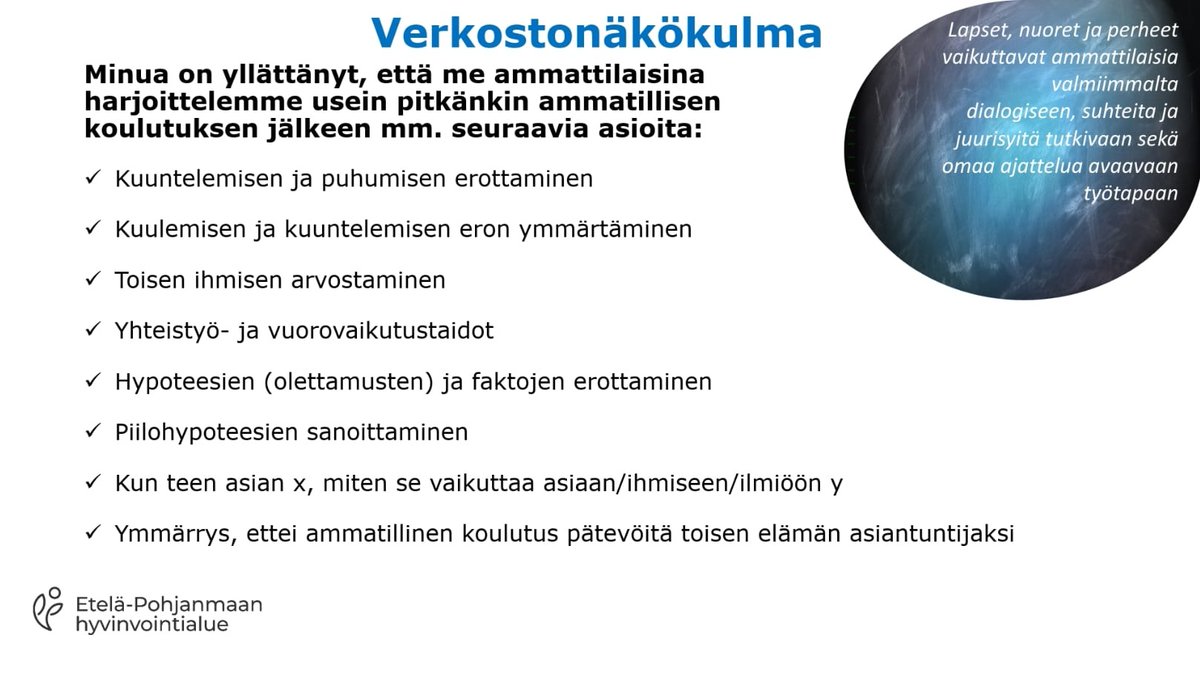 satumakifossi's tweet photo. Havahdun itse ainakin yhä uudelleen siihen, miten kesken sitä itse onkaan. Koulutusjärjestelmä ohjaa meitä vahvasti substanssin sisälle, ainakin vielä. Onneksi on paljon hyviä yhteistyön kokemuksia.

#otf2023
#yhteistyö
#vuorovaikutus
#opitaanyhdessä
#triggerwarning https://t.co/hWD7PIGO9q