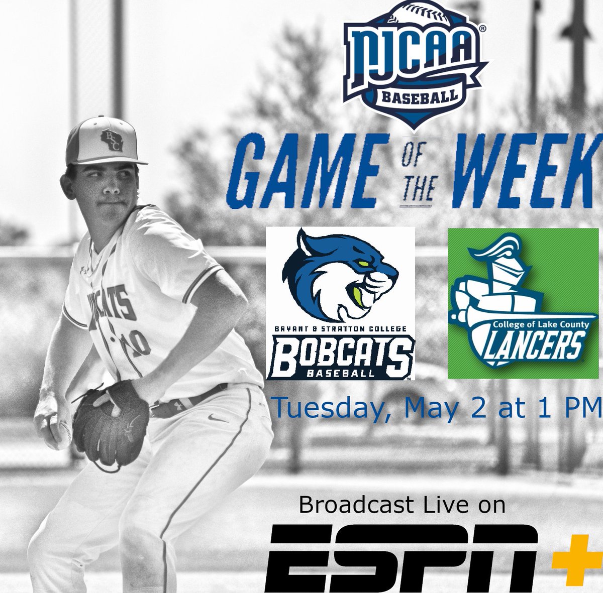 Very excited to announce that our games against <a href="/LancerBaseball2/">College of Lake County Baseball</a> on Tuesday, May 2 will be the NJCAA Games of the Week  broadcast live on ESPN+

Will be a great showcase for our team as well as our beautiful home stadium, <a href="/WBCPark/">WBC Park</a>!!!