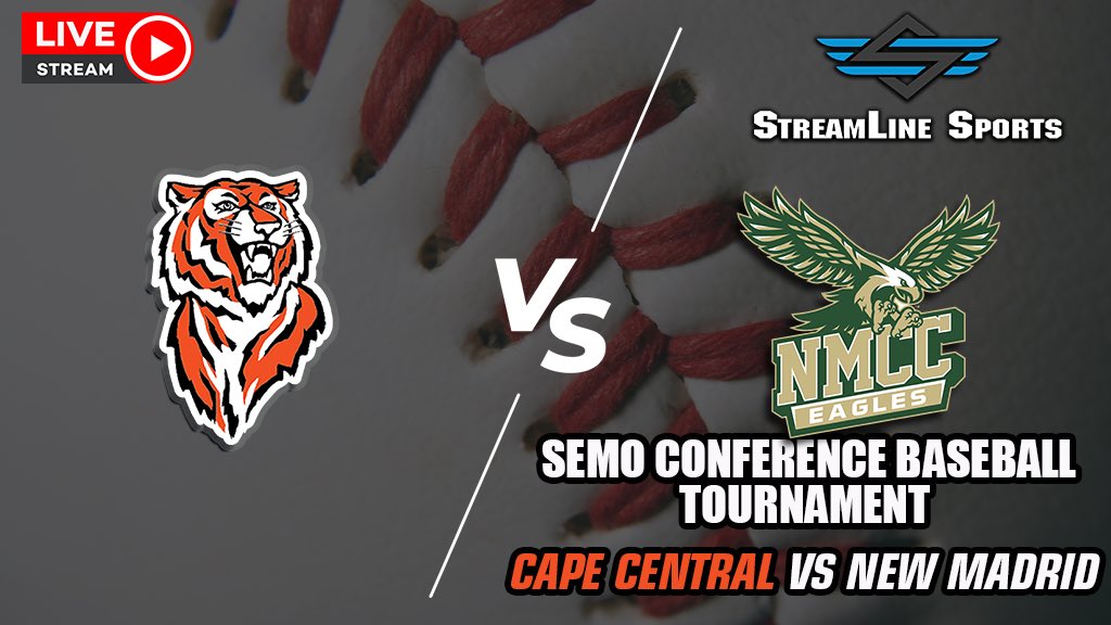 SEMO Conference Baseball Tournament  1st round action this afternoon. Watch live on the Streamline Sports iPhone, Android or Roku apps. <a href="/JHS_Indians/">Jackson Baseball</a> <a href="/sikestonball/">SHS Baseball</a> <a href="/Sikestonsports/">Sikeston Athletics</a> <a href="/nmccbaseball/">NMCC Eagles ⚾</a>