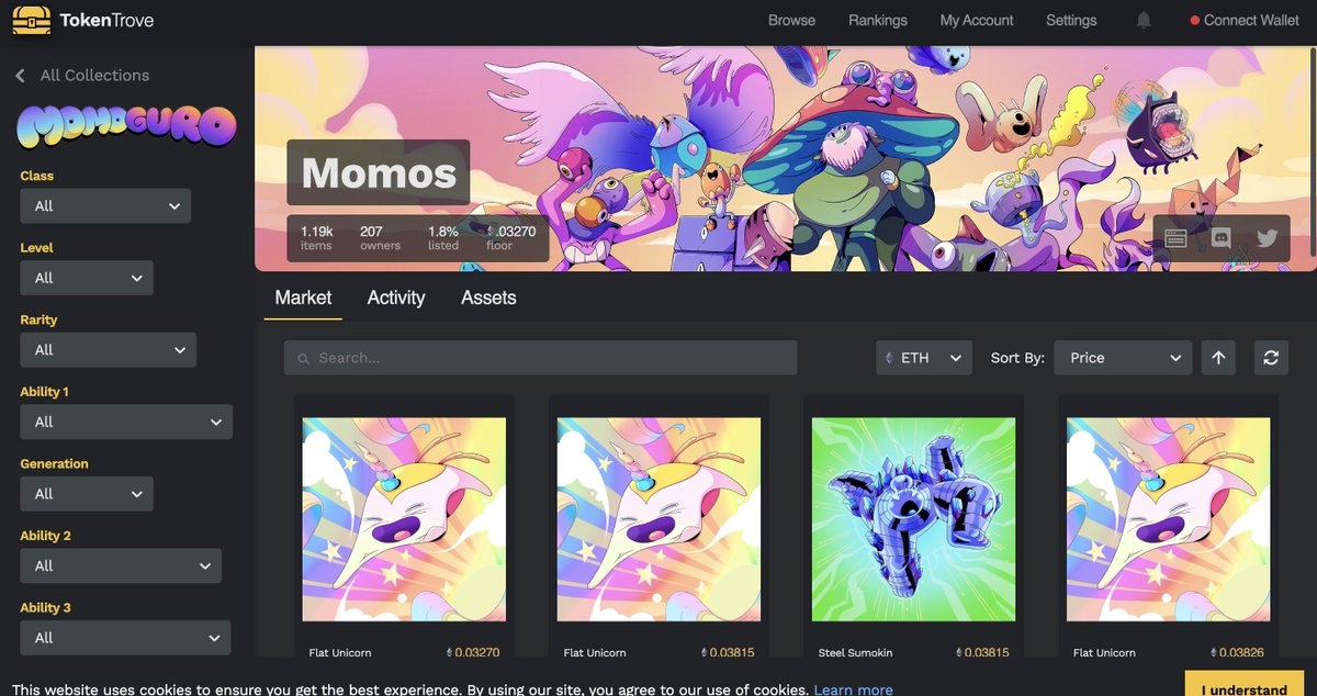 Momos have completed their journey across portals.

Safely making it to their new home on <a href="/Immutable/">Immutable</a> 🕹️

View the collection here. 👇
tokentrove.com/collection/Mom…