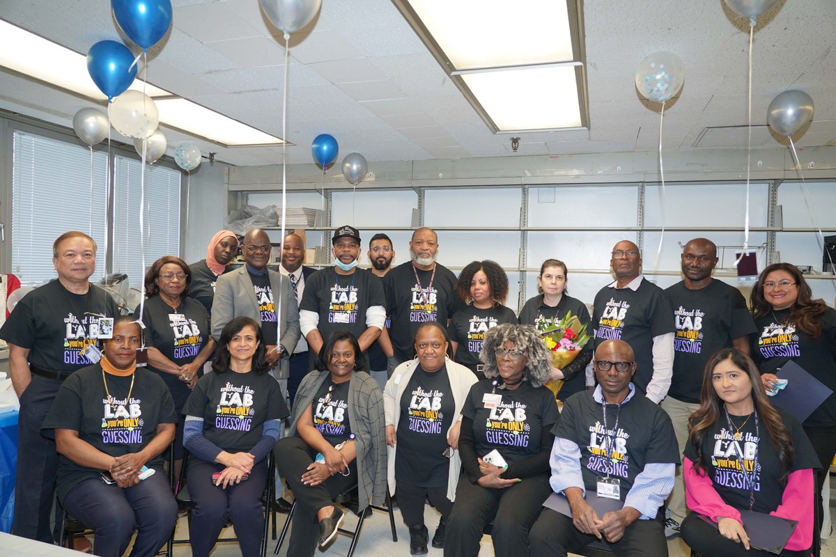 NYCHealthSystem's tweet photo. In recognition of Medical Laboratory Professionals Week, the Pathology Department at NYC Health + Hospitals/Harlem had a celebration luncheon for all its staff and gave out certification of appreciation to some of them for outstanding services.
#LabProsWeek
#WeAreHarlem https://t.co/7tXvMPsHSd
