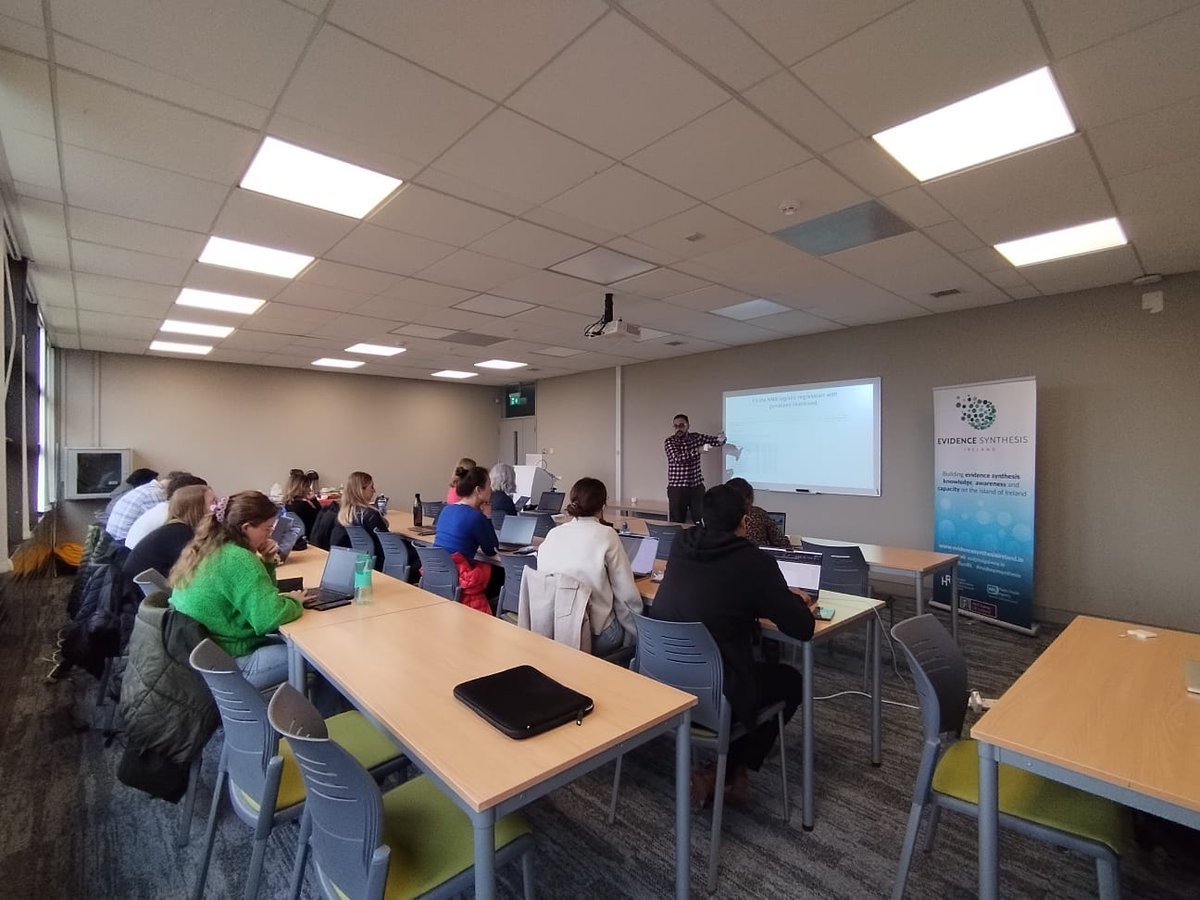 Theodoros Evrenoglou (@tevrenoglou) on Twitter photo Day 3 of teaching with <a href="/AChaimani/">Anna Chaimani</a> at <a href="/EvidSynIRL/">Evidence Synthesis Ireland</a>! Participants learn how to fit in R the penalized likelihood #NetworkMetaAnalysis model for rare events! Day 3 of teaching with <a href="/AChaimani/">Anna Chaimani</a> at <a href="/EvidSynIRL/">Evidence Synthesis Ireland</a>! Participants learn how to fit in R the penalized likelihood #NetworkMetaAnalysis model for rare events!