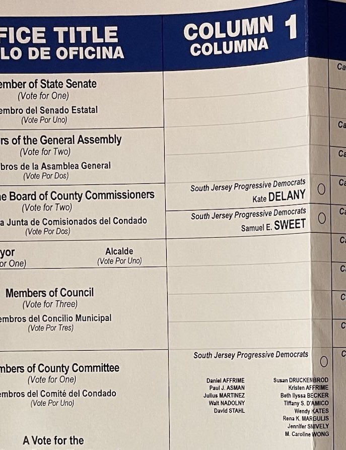 delany_kate's tweet photo. Hey look at us! 🤩! Vote Column 1 by June 6! Vote @JerseyDemocrats everywhere in @camdencountynj #voteprogressive #buildabetterparty #progressivechange https://t.co/j0Qx3OvNKg