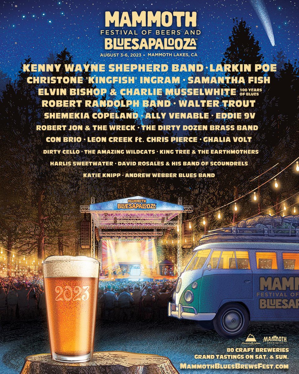 DRosales's tweet photo. 🏔Let’s Get High in Mammoth THIS Summer @Bluesapalooza  Aug 3-6th!

🎶Looking fwd to jammin’ w/ the Scoundrels alongside Larkin Poe, Kenny Wayne Shepherd, Robert Randolph, Samantha Fish, Christone “Kingfish” Ingram &amp; Many More!

🎟TIX Avail –> https://t.co/VLW4E3eCx2 https://t.co/SWHtWeoJvm