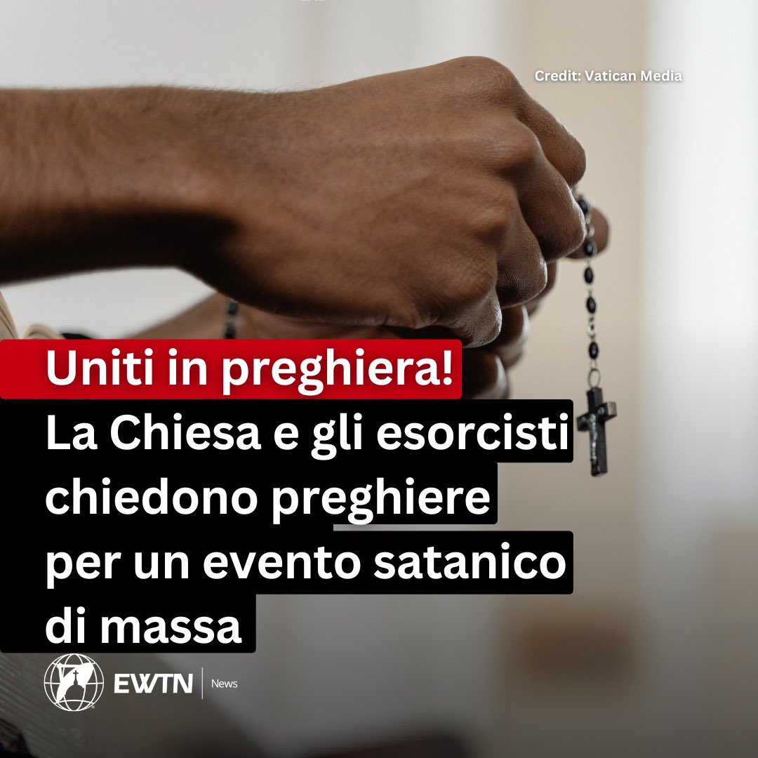 EwtnItalia's tweet photo. Uniamoci a queste preghiere! 🙏

Taggate i vostri amici per raggiungere più persone.

L'Arcidiocesi di Boston (USA) e l'Associazione Internazionale degli Esorcisti (AIE) hanno invitato i cattolici a "tempestare il cielo di preghiere", in risposta all'annuncio di un massiccio evento satanico che si terrà dal 28 al 30 aprile.

Il Tempio Satanico ha dichiarato che terrà il "SatanCon 2023" presso il Boston Marriott Copley Place Hotel, lo ha definito "il più grande evento satanico della storia" e ha detto che è già tutto esaurito.

L'AIE ha espresso tristezza per il fatto che si svolgerà nel periodo pasquale e ha avvertito che sarà parte dei "festeggiamenti del satanismo ellenistico".

L'evento prevede "conferenze, tavole rotonde e intrattenimenti su temi aberranti che cercano di corrompere la società, negare il messaggio cristiano e la salvezza, degradare la condizione creaturale dei figli di Dio e distruggere la fede cristiana".

Di fronte al turbamento dei fedeli, il vescovo ausiliare di Boston Mark William O'Connell, in rappresentanza del cardinale Seán O'Malley, ha chiesto una risposta di preghiera.

"La nostra risposta deve essere equilibrata e incentrata sulla preghiera", per "contrastare gli effetti malefici previsti" senza "attirare l'attenzione su di essa", ha detto.

"Vi chiediamo di non organizzare o incoraggiare nessun parrocchiano a recarsi all'evento per protestare. Ciò incoraggerebbe solo l'odio dei sostenitori e alimenterebbe le immagini dei media", ha detto.

"Invece di protestare di persona, speriamo di conquistare il Cielo con la preghiera", ha aggiunto.

Ha annunciato che nei tre giorni dell'evento satanico, tutti i santuari, la maggior parte dei monasteri e "molte delle nostre parrocchie saranno aperti" per offrire Messe e adorazione eucaristica; e ha chiesto alle chiese di stare attente ai tentativi di profanazione.

Ha inoltre invitato a pregare San Michele Arcangelo.