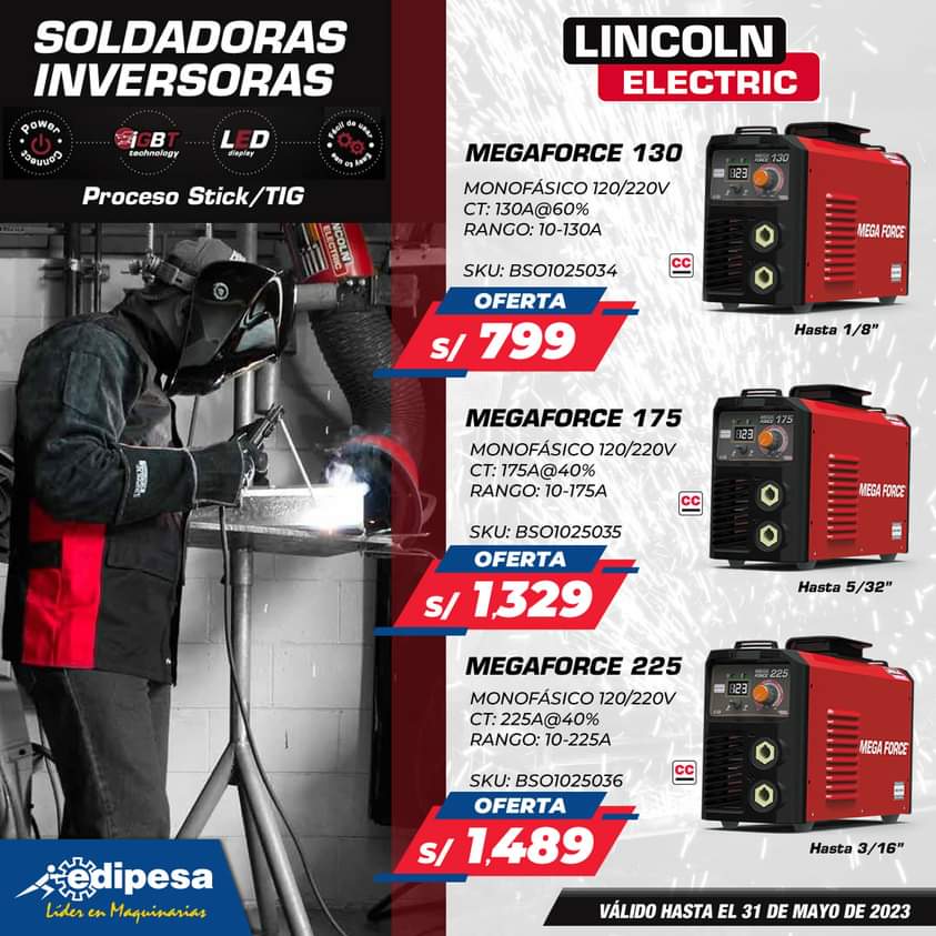 edipesaperu's tweet photo. 👨‍🏭¡¡SOLDADORAS #MEGAFORCE ™ Lincoln Electric!!👩‍🏭
#LincolnElectric presenta sus nuevos modelos de soldadoras para los procesos #STICK y #TIG, encuéntrelos en cualquiera de nuestras tiendas #Edipesa
✅ Escríbenos al Whatsapp: 981 941 710 / 981410222 https://t.co/HB41419vf4