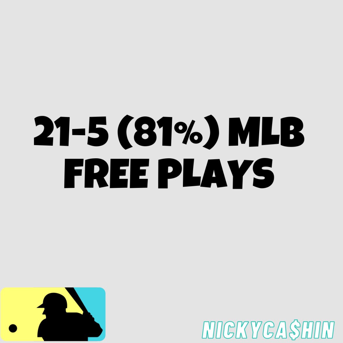 NickyCashin's tweet photo. 500 LIKES + RTS FOR MLB PLAY ⚾️

GOING FOR 7 STRAIGHT FREE WINS📈 https://t.co/TzkwoHEIp9
