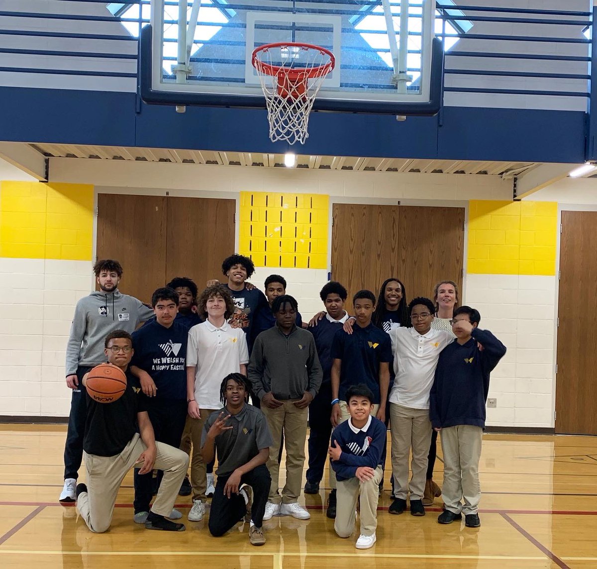 TheWelshAcademy's tweet photo. Thank you to @ZipsMBB players Enrique Freeman and Pat Mayfield who came to speak to the Welsh Academy students today! 

Enrique and Pat shared advice about being D1 student athletes and working hard for what you want in life. https://t.co/2GPCeQNlLG