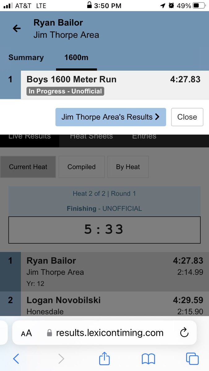 jttrackcoach's tweet photo. Congrats to Ryan Bailor on breaking the 1600 M School Record with his time of 4:27.83 https://t.co/KSl7Ppgcy8