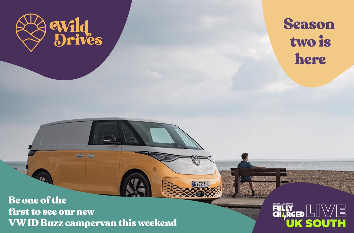 wild_drives's tweet photo. See this VW ID Buzz campervan before anyone else this weekend at @fullychargedshow 28th-30th April in Farnborough.  Fully Charged is the perfect place to launch this amazing campervan, we still have a few guest passes left for anyone who would like to swing by. https://t.co/aF01sSQrJE