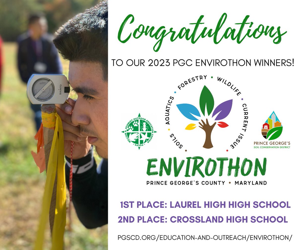 On April 26th, the Prince George’s Soil Conservation District and the William S. Schmidt Outdoor Education Center hosted the Prince George’s County Envirothon at the Schmidt Center. Check out our full press release here: pgscd.org/laurel-high-sc…