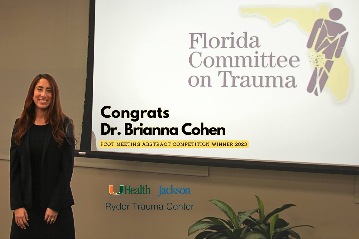 UM/JMH General Surgery (@umjmhsurgery) on Twitter photo Congratulations to one of our residents Dr. Brianna Cohen on winning the FCOT meeting abstract competition today 👏🏻 <a href="/Florida_COT/">Florida Committee on Trauma</a> Congratulations to one of our residents Dr. Brianna Cohen on winning the FCOT meeting abstract competition today 👏🏻 <a href="/Florida_COT/">Florida Committee on Trauma</a>