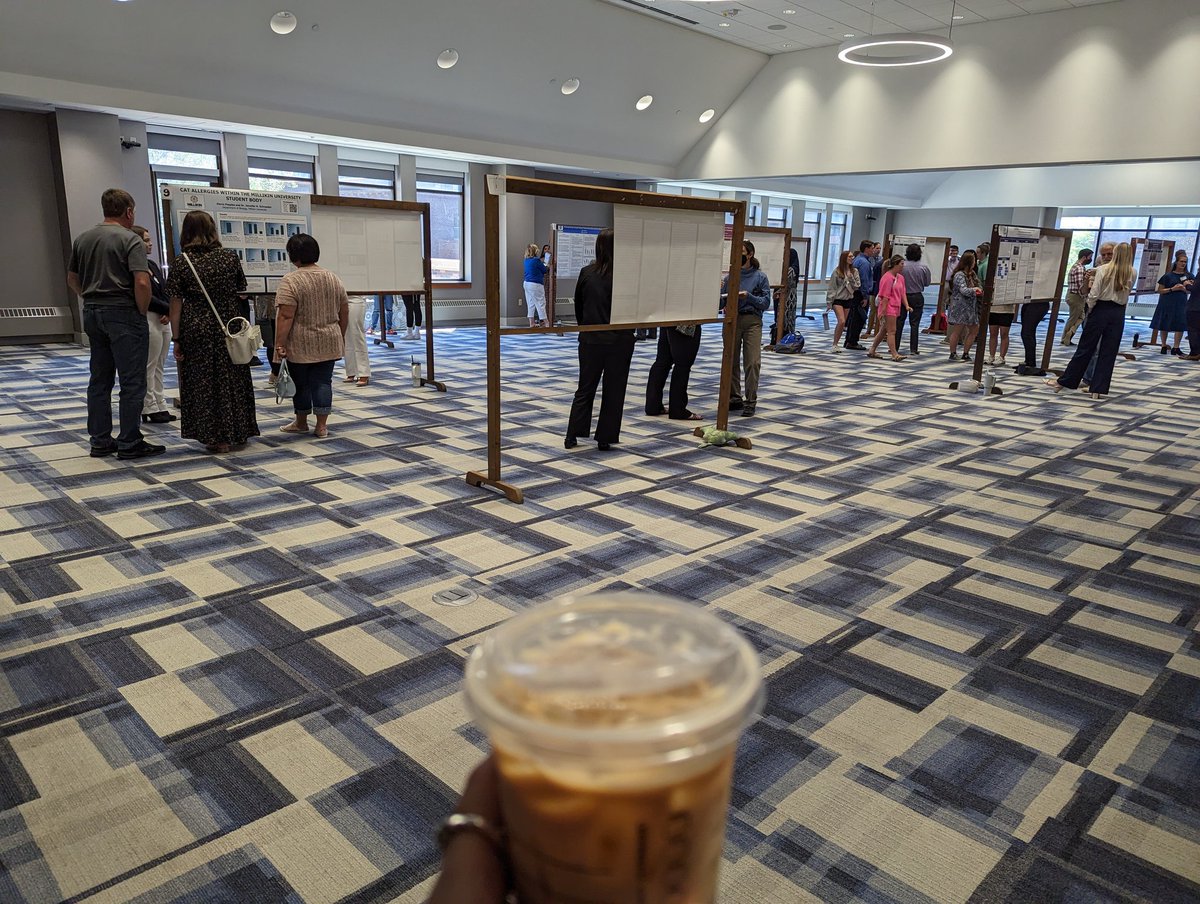 proflauradean's tweet photo. Two of my favorite things: undergraduate research and coffee! Enjoyed hearing about some fascinating research during the poster symposium part of the Celebrations of Scholarship @MillikinU! #PerformanceLearning #StudentFacultyResearch https://t.co/pgLoLrPcWv