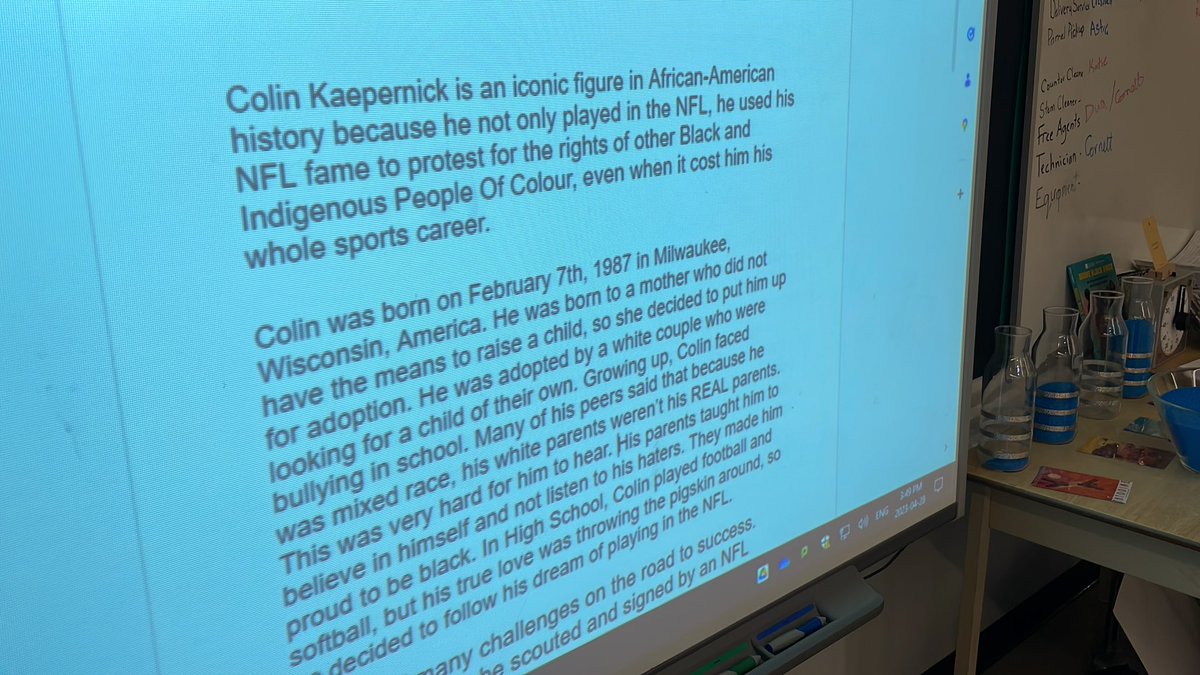 Loving that our Black History Month has turned into Black Futures Spring. My <a href="/TrafalgarPS/">Trafalgar PS</a> Ss have been very vocal about wanting to learn more about the #bipoc community. I introduced my hero <a href="/Kaepernick7/">Colin Kaepernick</a> to our timeline to inspire students while writing their  biographies #TVDSB