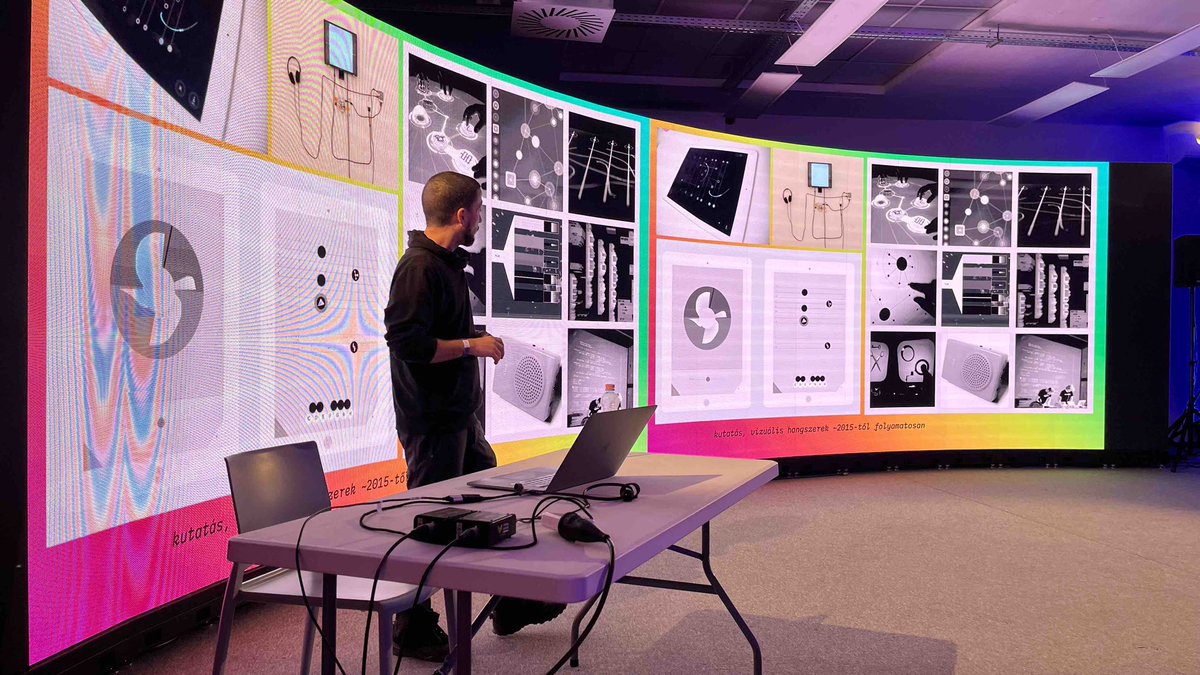 _stc's tweet photo. was a pleasure giving a talk on my research on visual algorithms at @Binalebudapest curated by @Voi_l_Vio &amp; @peterweiler 

fyi 'k3rnel' is also showcased at the event among many audiovisual pieces on a beautiful LED wall→ https://t.co/LxEauRCwJe

info : https://t.co/n0j3E7ZJZS https://t.co/KC7GTGoy4f