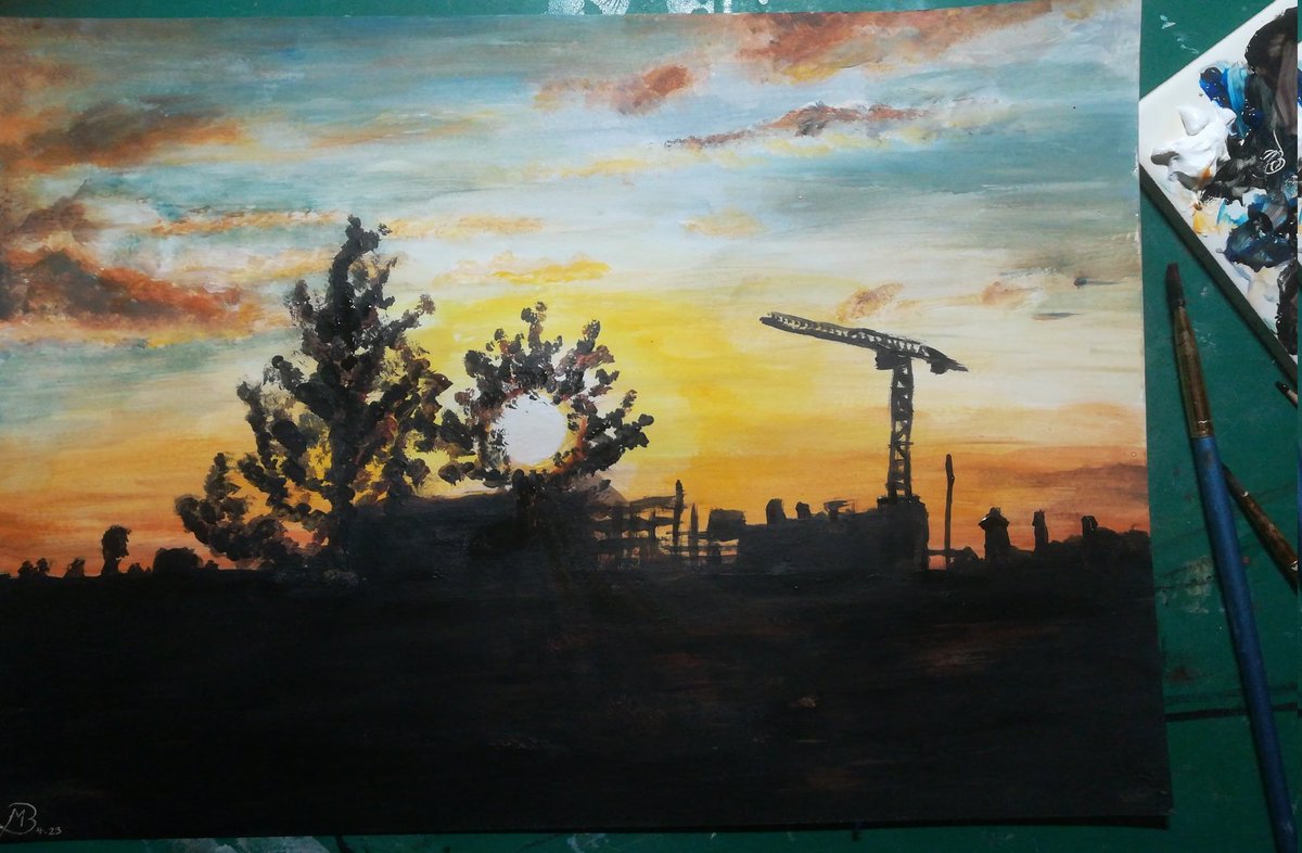 MikriMal's tweet photo. Baustellen am Abend?! Muss man zwar nicht vor der Tüt haben, aber geben ein schönes Motiv zum Pinseln ab.
#kleinekunstklasse https://t.co/n6Q4GRyB8G