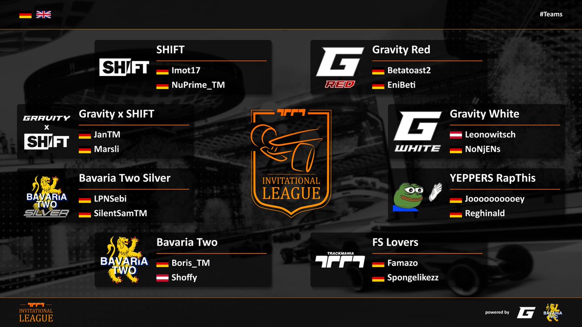 tm_league's tweet photo. 🇩🇪  Auf geht's! Das sind unsere eingeladenen Teams. Woche 1 startet am Montag gl hf🍀

🇬🇧  Let's go! Here are our invited teams. Week 1 starts on Monday gl hf🍀 https://t.co/uGmMyy7zlR