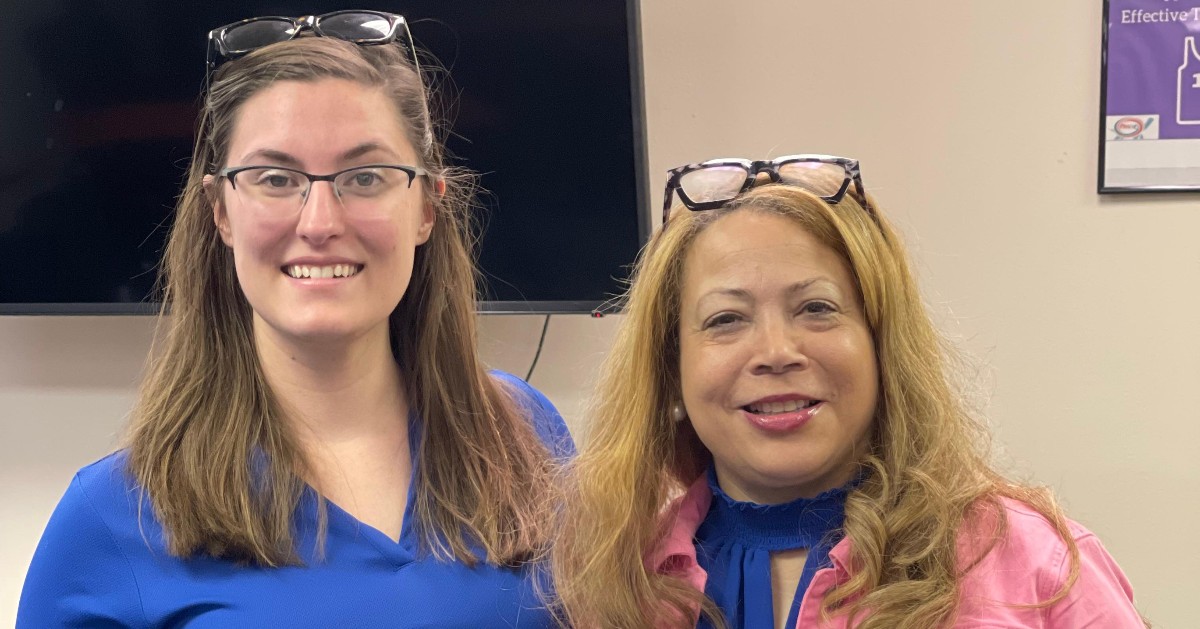 ChoicesCCS's tweet photo. Thanks to Emily Jo Manchester-Sanden, Executive Director of the Renesting Project (left) for talking about her organization with our Shreveport office. They help our families with furniture and household items, e.g., sofas, mattresses, dressers, etc.  #grateful https://t.co/2CnkZjXYBk