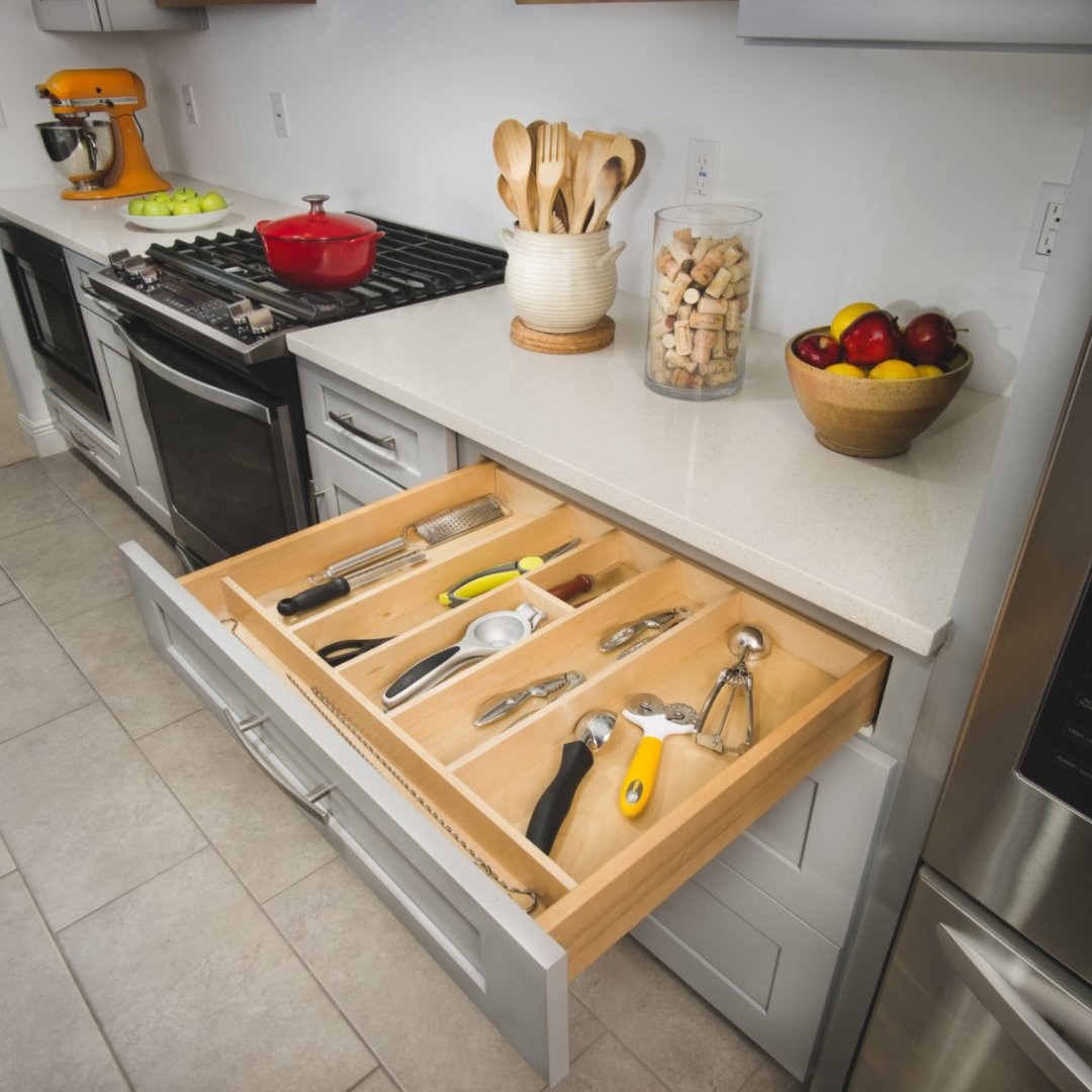 NHanceCorporate's tweet photo. You're not disorganized, you just don't have the right tools! Always know where your stuff is with cabinet organization accessories. #kitchenremodel #organization #refinishing #homeimprovement #kitchen #cabinetmakeover https://t.co/Pf39d2midB
