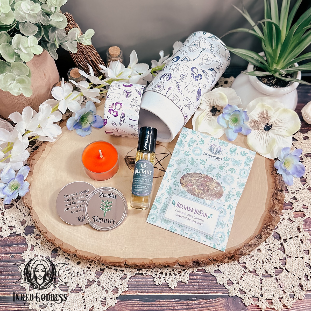 inkedgoddesshop's tweet photo. ~ Exclusive item! ~
Beltane Sabbat Kit in Tube ~ $19.50
https://t.co/3gF8eKgH0C
#Beltane #SpellKit
Contains Beltane Ritual Coin, Beltane Herbal Blend, Beltane Perfume Oil, Beltane Tealight, and a Scroll with Beltane activities. These items come in a delightful container tube. https://t.co/xl8EfUrbIr
