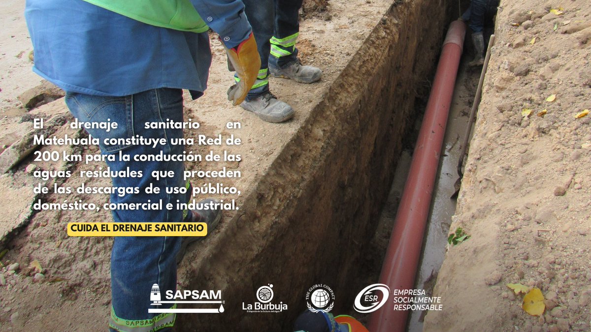 SapsamOficial's tweet photo. Siendo que el agua es responsabilidad de todos, no solo en el uso eficiente, sino también en la descarga adecuada, el Organismo Operador SAPSAM, hace un llamado a evitar conductas que propicien el mal funcionamiento de la Red General de Drenaje https://t.co/nc7mHyu7TP